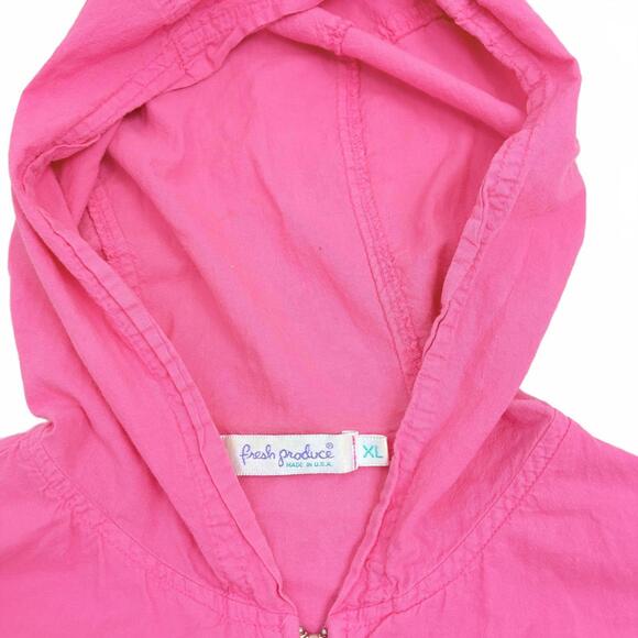 Fresh Produce Women’s Hot Pink Hoodie Jacket Front Zip XL - Picture 4 of 5
